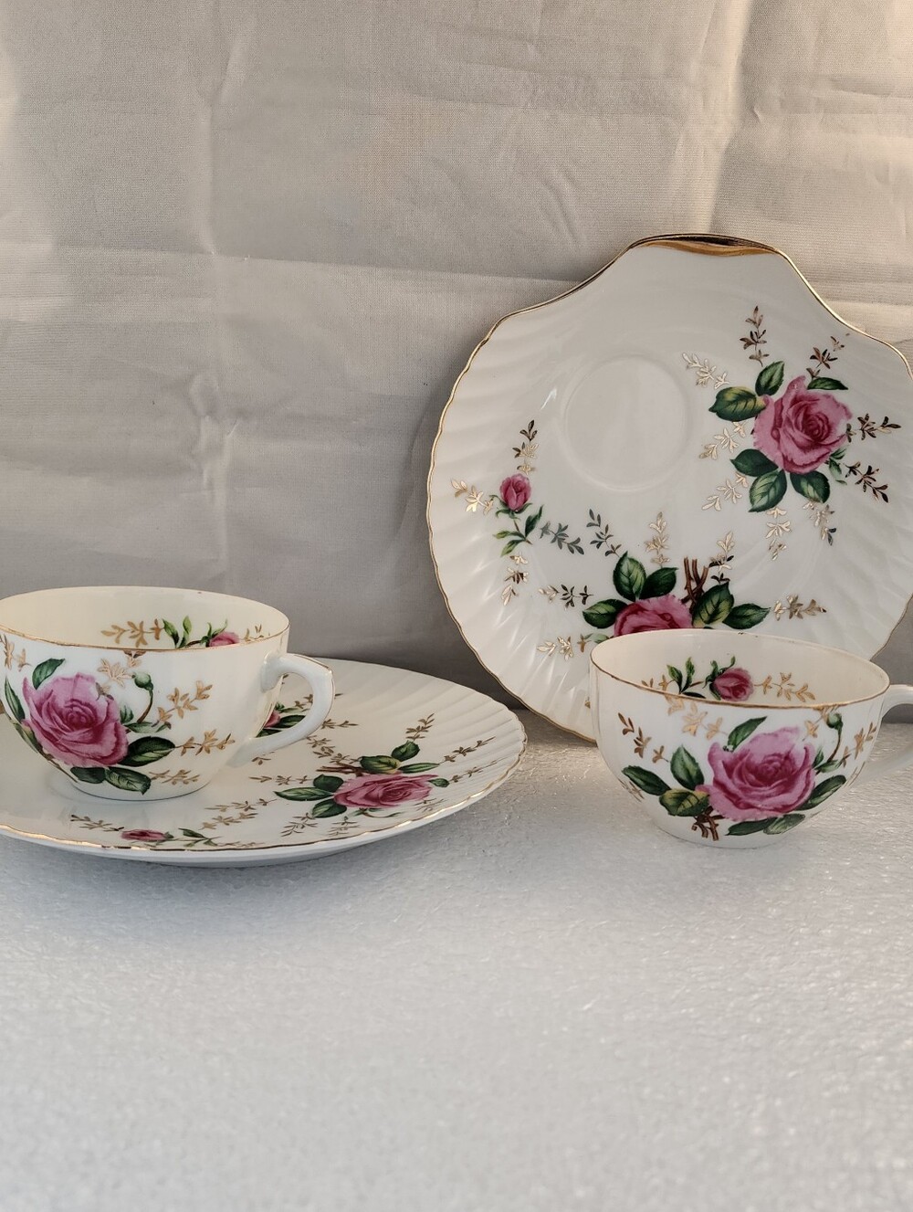 Vtg Yamaka China Tea Cup & Snack Plate 6 oz Set of 2